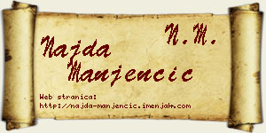 Najda Manjenčić vizit kartica